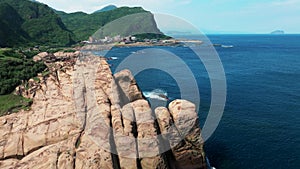 Aerial view of Rock and Coast , Taiwan.