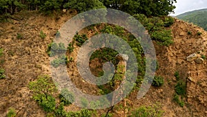 Aerial view of rock formation Stob pyramids,Bulgaria