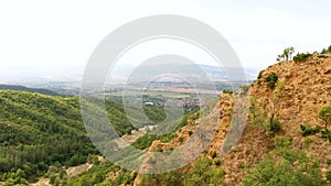 Aerial view of rock formation Stob pyramids,Bulgaria