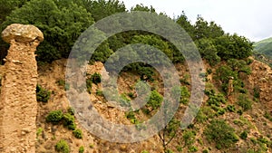 Aerial view of rock formation Stob pyramids,Bulgaria