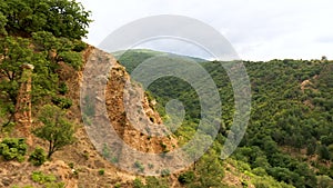 Aerial view of rock formation Stob pyramids,Bulgaria