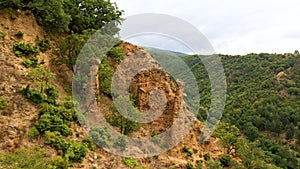 Aerial view of rock formation Stob pyramids,Bulgaria