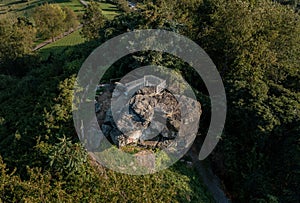 Aerial view of the rock known as Dorseys Knob near Morgantown in West Virginia