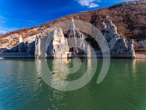 Aerial view of Rock Phenomenon The Wonderful Rocks in Bulgaria.