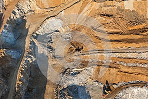 Aerial view of rock quarry