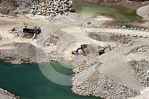 Aerial View of Rock Quarry Strip Mining