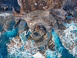 Aerial view of rocky beach at El Hierro, Canary Islands photo