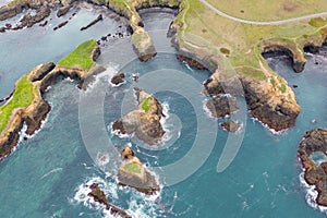 Aerial View of the Rocky Coast of Mendocino, California