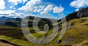 Aerial view of a rocky mountain landscape in Cuith-Raing, Scotland