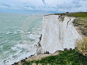 Aerial view of the rocky Saint Margarets Bay in White Cliffs