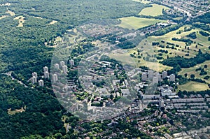 Aerial view of Roehampton, West London