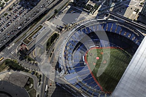 Aerial view of the Rogers Center in Toronto, Canada