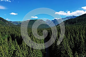 Aerial view of Rohace National Park, part of the Western Tatras in Slova