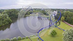 Aerial view on a rollercoaster photo
