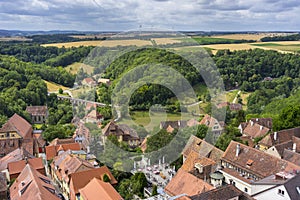 Aerial view of Rothenburg ob der Tauber