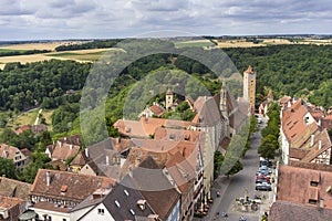 Aerial view of Rothenburg ob der Tauber