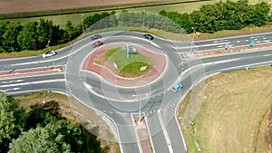 Aerial view of a roundabout