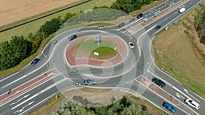 Aerial view of a roundabout