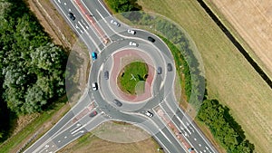 Aerial view of a roundabout