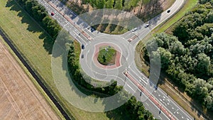 Aerial view of a roundabout