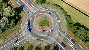 Aerial view of a roundabout