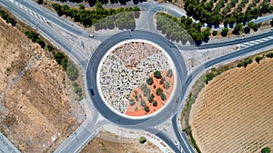 Aerial view of a roundabout in Sigean photo
