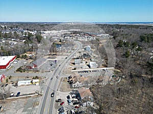 Aerial view of the Route 1 through rural Seabrook,NH