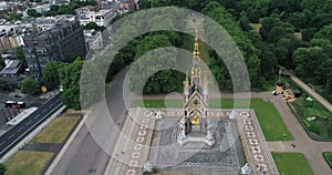 Aerial view of the Royal Albert Memorial in Hyde park in London