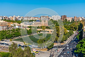 Aerial view of royal monastery of holy trinity in Valencia, Spain