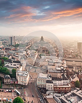 Aerial view of the Royal Square in Brussels, Belgium