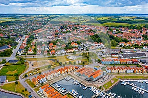 Aerial view of Rudk??bing village in Denmark photo