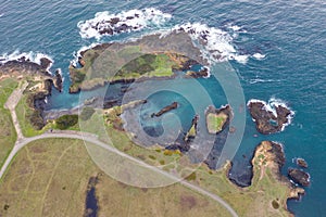 Aerial View of the Rugged Coastline of Mendocino, California