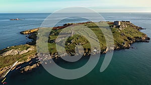 Aerial view. Ruins. Dalkey island. Dublin. Ireland