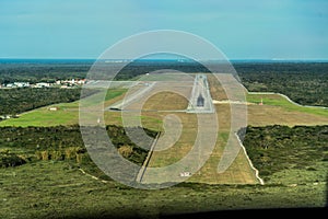 Aerial view of Runway, Taxiway and airport building of Juan Gualberto Gómez Airport Varadero Airport from Pilot point of view