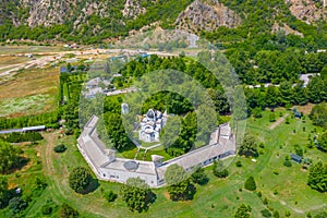 Aerial view of Rupite, a spiritual site dedicated to Baba Vanga in Bulgaria