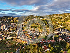 Aerial view of a rural area in Ourense