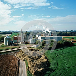 Aerial View of Rural Bioenergy Plant