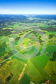 Aerial view of rural landscape