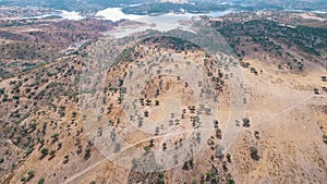 Aerial view rural landscape