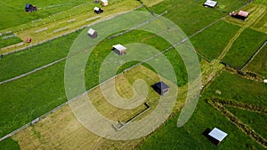 Aerial View Rural Landscape in Bucovina, Romania