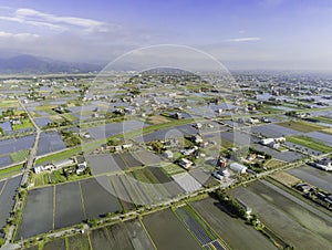 Aerial view of the rural landscape of Yilan