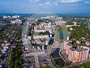 Aerial view of Russian city Chekhov
