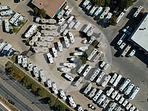 Aerial View Of RV Campers 