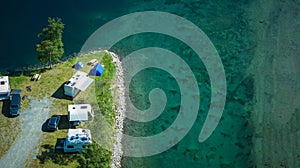 Aerial View of a RV Park and Campground