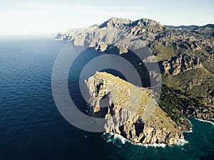 Aerial view of Sa Calobra, Mallorca mountains