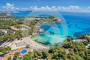 Aerial view with Sa Font de Sa Cala, north Mallorca