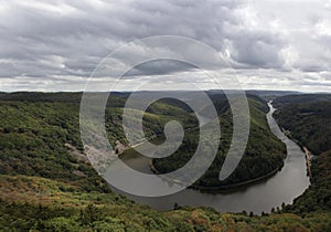 Aerial view on the Saar river