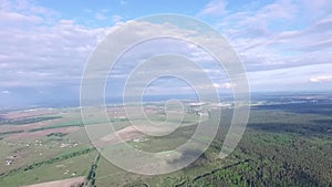 Aerial view of the saburb landscape drone image.