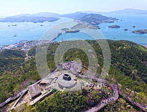 Aerial View of Sacheon Sea, Sacheon, Gyeongnam, South Korea, Asia