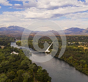 Aerial View Sacramento River Redding California Bully Choop Mountain